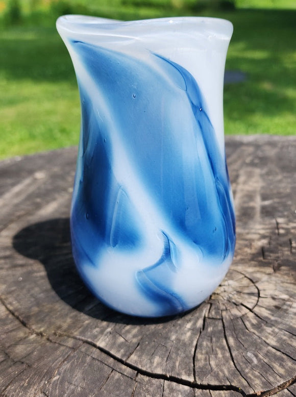 Blue Smoke Cream Pitcher/Bud Vase